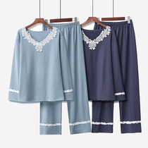 Duvet Pyjamas Woman Autumn Winter Long Sleeve Loose large code Warm And Thickened Warm Sensation Fever lace jacket Head home Residence Suit Suit