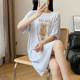 Modal cartoon bear print short-sleeved skirt midi for women summer