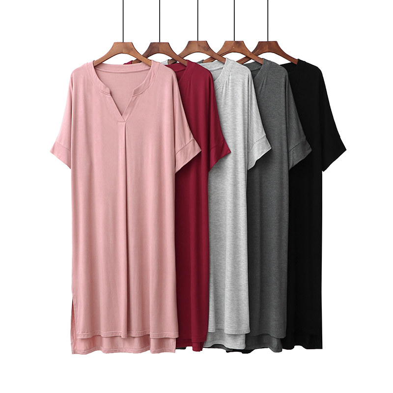 2020 Summer sleeping dress for women Modale dresses thin short sleeves mid-length home skirt pyjamas