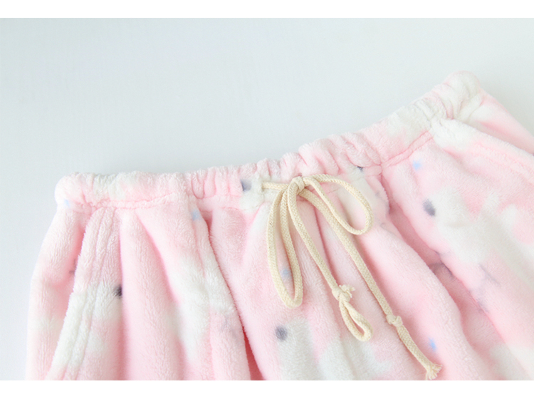 Mùa thu và mùa đông quần flannel nữ ngủ cộng với nhung dày ấm áp lỏng lẻo cỡ lớn san hô lông cừu nhà quần thời trang mặc nhà nam nữ