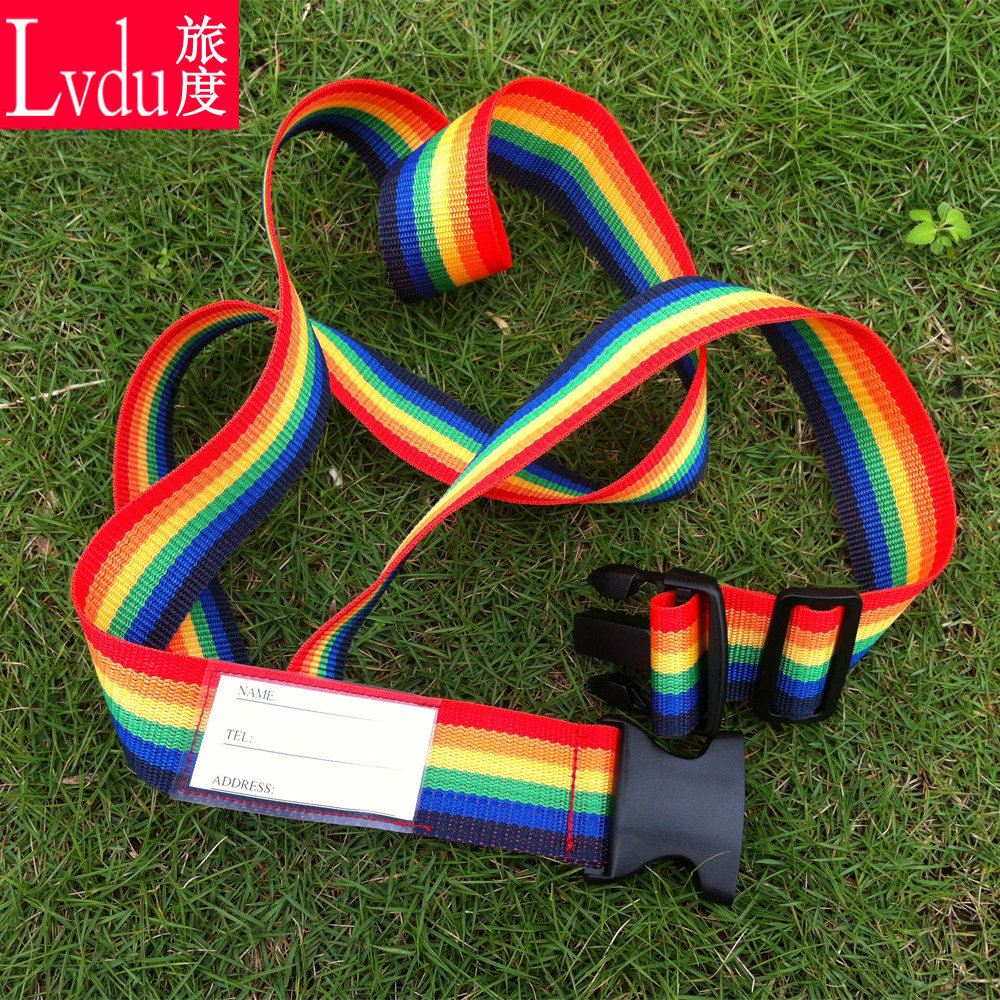 Travel suitcase packing with luggage bundle with trolley luggage one word packing with safety consignment belt reinforcement