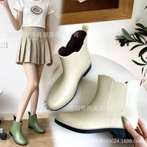 Four Seasons Rain Shoes Women Fashion outwear South Korean students Adult Water Shoes Women Rain Boots Short Cylinder Waterproof anti-slip integrated bottom