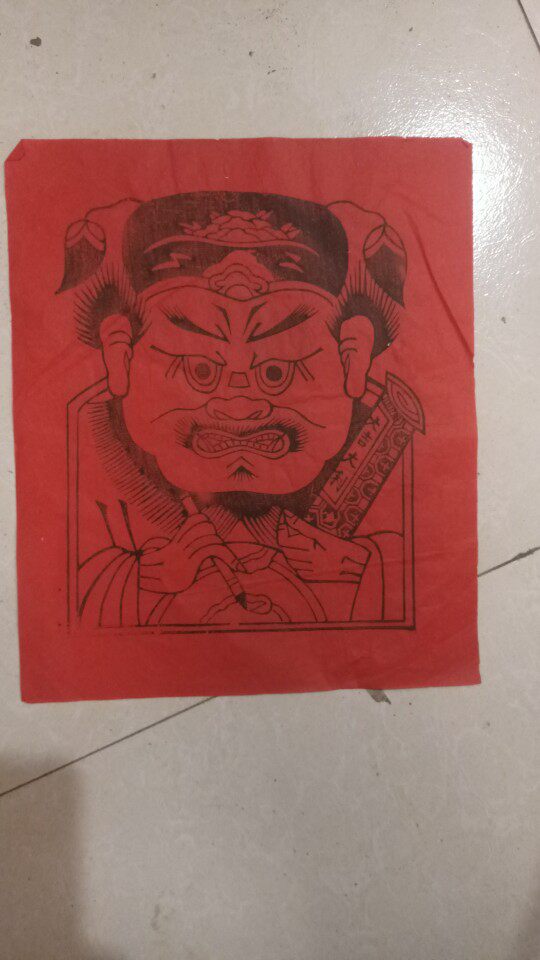 Custom-made woodblock New Year pictures Kuitou engraving study mold