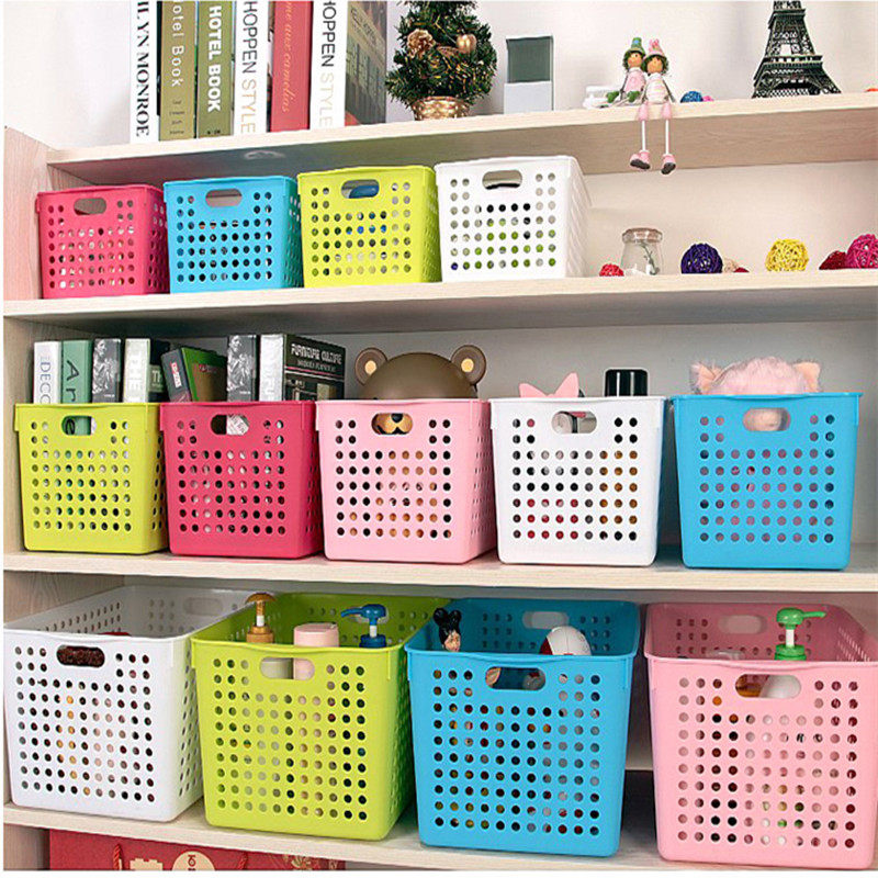 Kitchen bathroom hollow fruit and vegetable frame plastic storage basket storage basket large finishing basket storage box storage box