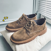 @Fangshao mens Korean version of the spring mens wild low-help casual shoes leather shoes youth tether Martin boots tide mens shoes