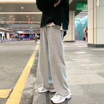 @ side less mens clothing port Wind 100 lap casual pants guys spring winter trend straight drum wool side loose broadleg plus suede pants