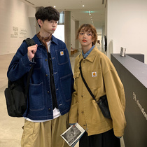 @ Fang Shao mens autumn Japanese work clothes washed denim jacket mens couples Joker loose casual trend jacket