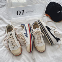 @ Fang Shao mens autumn new Hong Kong style lace canvas shoes mens Korean ins wild casual trend Board Shoes