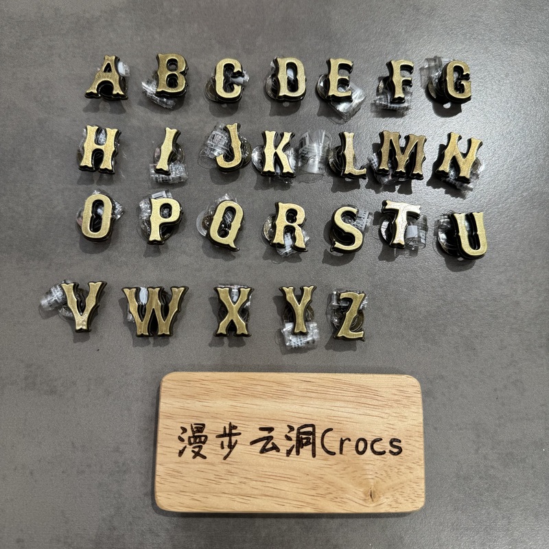 Crocs Genuine Jibbitz DIY Punk Metal Alphabet Shoe Charms Accessories for Crocs Shoes