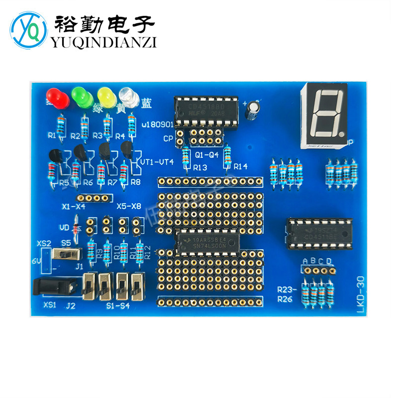 Self-made digital integrated circuit experiment board, production, electronic technology process practice, welding DIY parts