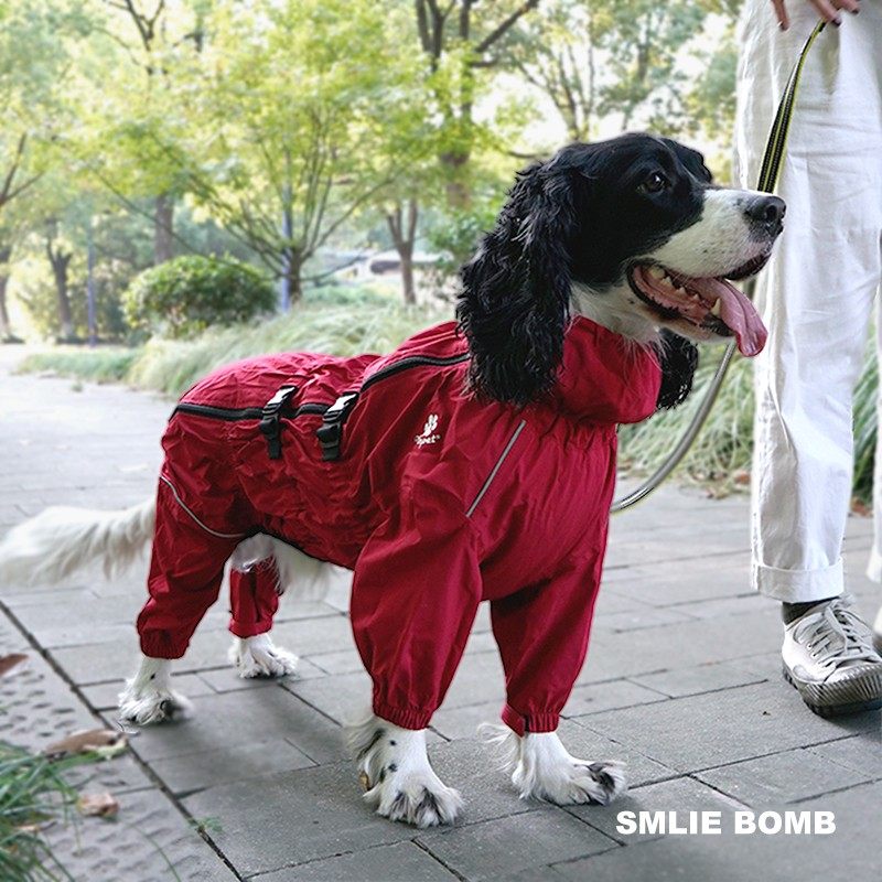 SMLIE BOMB Large dog Rain-proof Assault Rifles Four Feet Full Bag Four Seasons Raincoat Side Sheepdog Clothing-Taobao