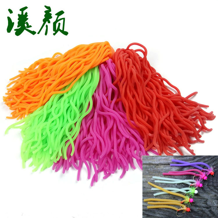 15-color fly hook, trout, bass, nymph hook, elastic silicone binding material, multi-color fly binding material