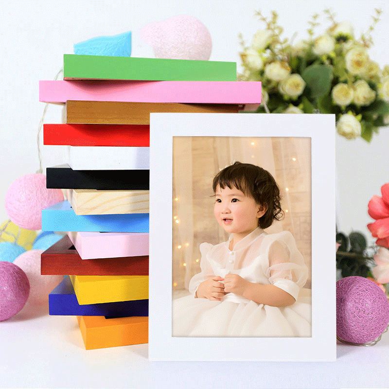 Solid wood hanging wall photo frame swinging table 7 inches 5 6 8 10 12 inch Children's photo framed creative picture frame swing piece 7