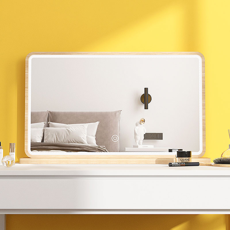 Dressing mirror bedroom home desktop desktop with lighting dorm wall hanging led lighting in wind intelligent makeup mirror