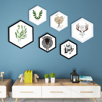 Creative minimalist hexagonal picture frame rhomboid hexagonal picture frame hanging wall polygonal cultural photo wall decorative drawing combination