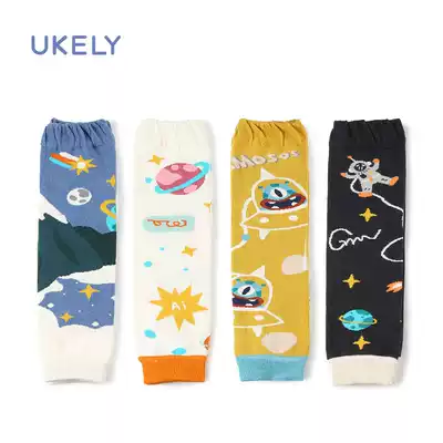 Spring and autumn baby baby cartoon children knee pads crawling leggings toddler boneless loose mouth does not slack leg anti-fall elbow protection