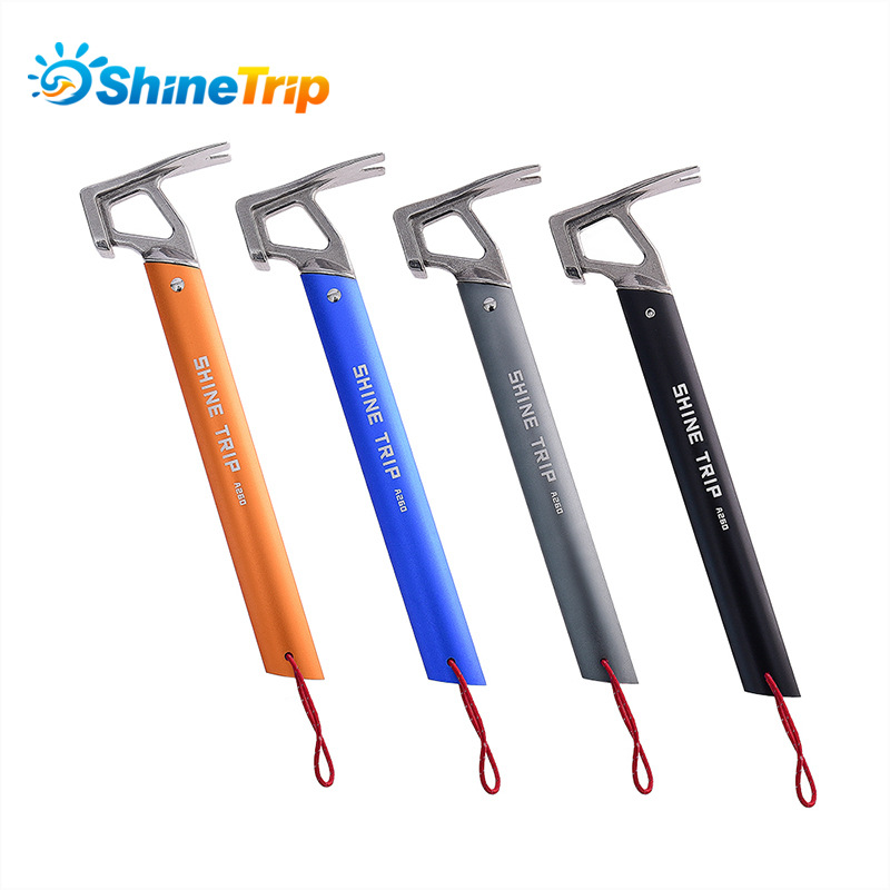 New tent hammer lightweight aluminum alloy handle stainless steel hammer outdoor climbing camp nail puller hammer supplies