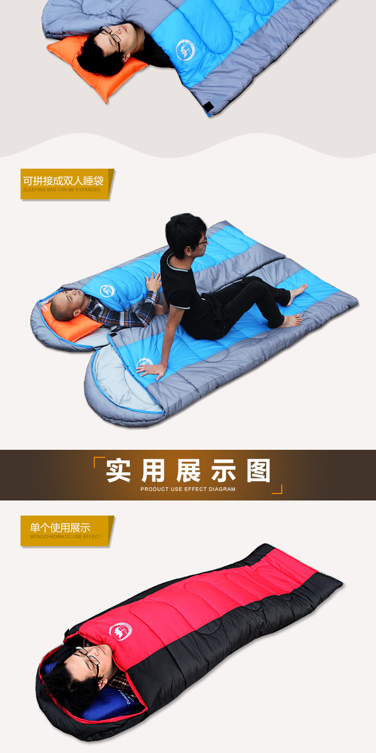 Lạc đà sa mạc ngoài trời siêu nhẹ bông ăn trưa phá vỡ túi ngủ Cắm trại ngoài trời người lớn túi ngủ dày cắm trại ngủ túi ngủ bu
