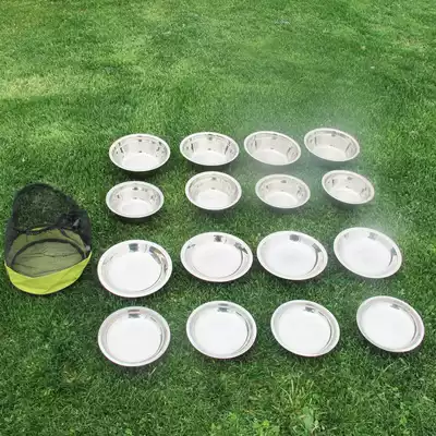 Outdoor picnic bowl cutlery set travel Bowl field barbecue dishes stainless steel camping portable Bowl