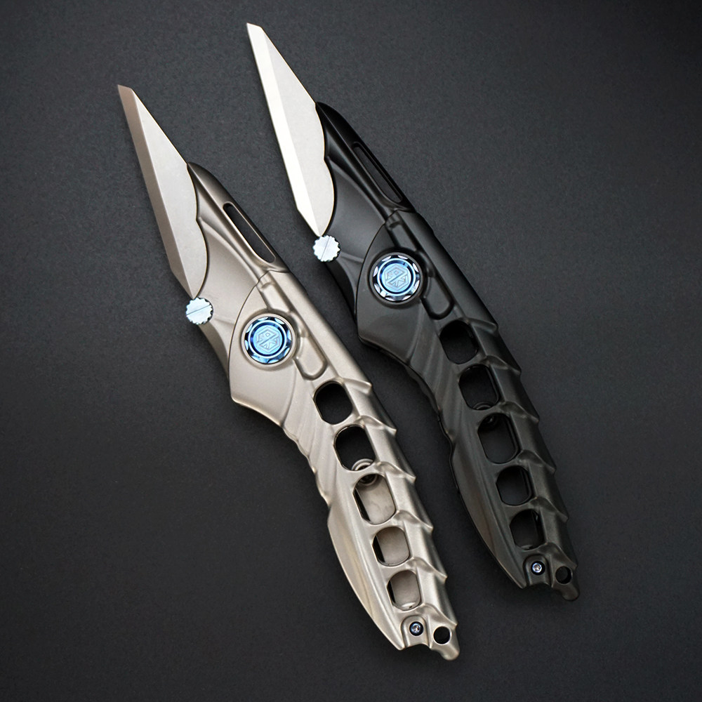 Rikeknife new dragon crest beauty work knife Pippa shrimp cut paper knife M390 blade titanium alloy Alien open box knife-Taobao
