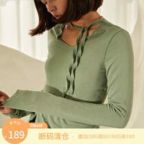 Dooduo Cocoa 20 Autumn Winter New Sleepwear Womens Sleeve Head Slats Bottom Long Sleeve T-Shirt Family Suit Jacket Can Be Worn Out