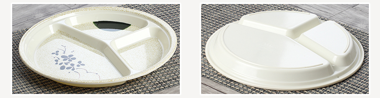 Tấm melamine xanh tấm nhựa hai tấm lưới ba tấm lưới căng tin thức ăn nhanh tấm melamine bộ đồ ăn cơm khay inox đựng thức ăn