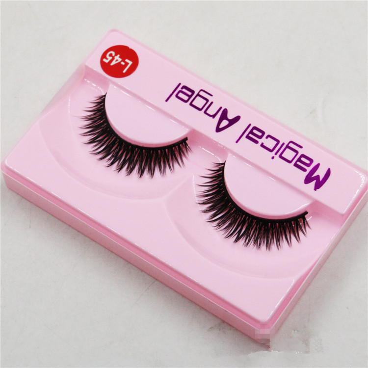 Magic Angel Hand mài sai Lông mi giả dày Cross Cross khỏa thân tự nhiên Trang điểm mô phỏng ngắn Một hộp 10 cặp L45 - Lông mi giả lông mi chồn