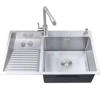 Handmade sink with washboard 304 stainless steel kitchen wash basin balcony laundry pool padded sink under table
