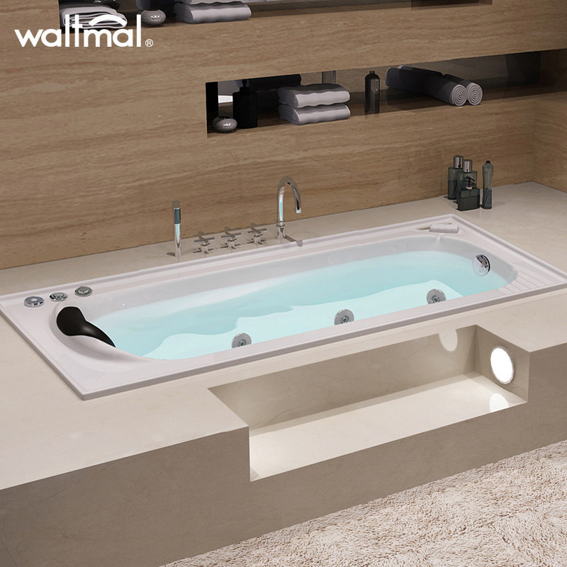 Watma Bathtub Acrylic Embedded Bath Single Small Household Type In-line Thermostatic Surfing Massage Tub Hydrotherapy