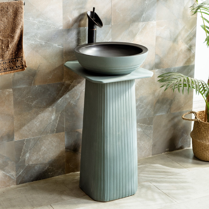Column basin pool outdoor wash basin integrated column washbasin bathroom vertical column basin courtyard balcony