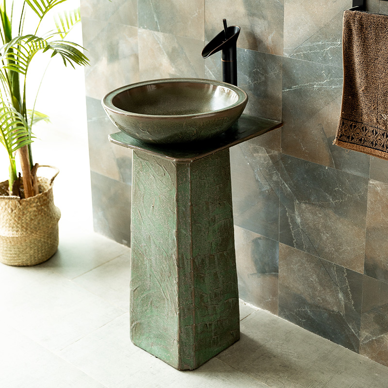 Outdoor powder room small apartment type wash basin wash basin wash basin integrated washbasin column type floor-to-ceiling washbasin outdoors