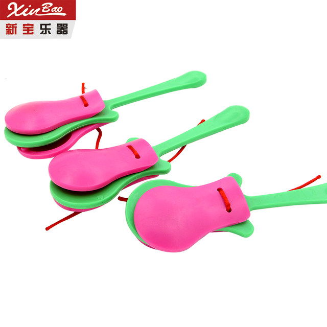 Xinbao castanets ເຄື່ອງດົນຕີ Orff ສູນການສຶກສາກ່ອນໄວຮຽນອະນຸບານອຸປະກອນການສອນ castanets ໄມ້ເຄື່ອງ percussion ສົ່ງເສີມການ