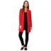 Haoduoyi đơn giản phụ nữ ve áo khoác dài zip-up door-to-door túi lớn phụ nữ áo đỏ 