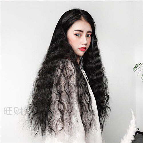 Real Hair Wig Woman U Type Corn Hot Curly Hair Sheet A Piece Of Long Roll Foaming Face Roll Without Mark Puffed Hair