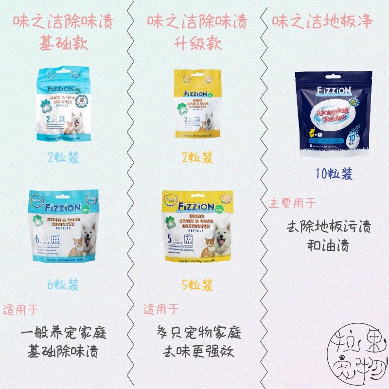 Taste clean Fizzion pet deodorant deodorant deodorant deurine and harsh foaming ingot to pee dog urine stains