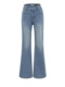 2025 new style mid-waist hip-raising high-waist stretch denim floor-length trousers washed and distressed fashionable long-leg boot-cut trousers