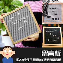 ins handmade felt letter message board blackboard letter board wooden photo frame props puzzle