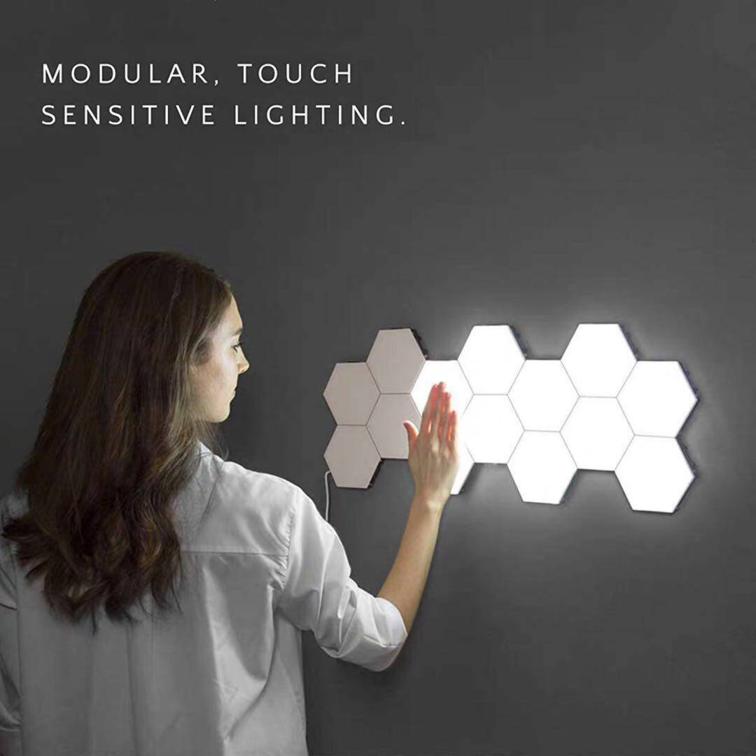 Douyin with the same touch control honeycomb quantum lamp wall lamp creative touch splicing lamp decorative lamp living room modular