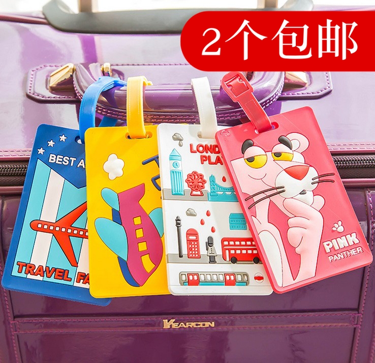 Travel abroad Korea creative cartoon suitcase luggage tag luggage tag luggage check-in tag tag