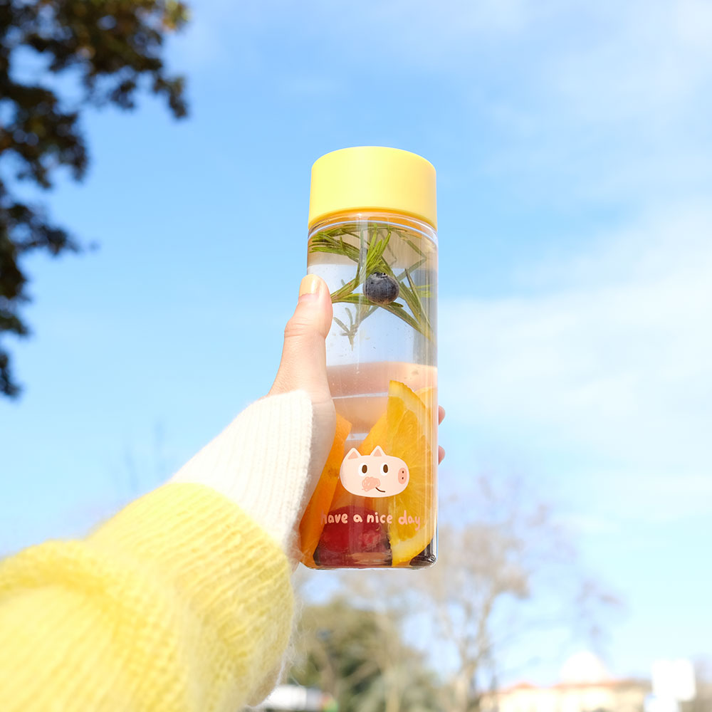 jobbo pig pig original design plastic accompanying cup portable cute water glass sports yoga travel 400ml