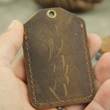 Кожаный защитный чехол для карты, прямоугольный чехол для проездного и картхолдер, индукционный брелок, из натуральной кожи