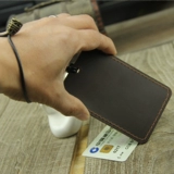 Кожаные напульсники ручной работы, маленький чехол для проездного и картхолдер, кожаный мультяшный защитный чехол для школьников, воловья кожа