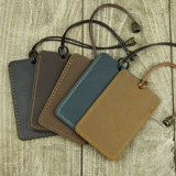 Кожаные напульсники ручной работы, маленький чехол для проездного и картхолдер, кожаный мультяшный защитный чехол для школьников, воловья кожа