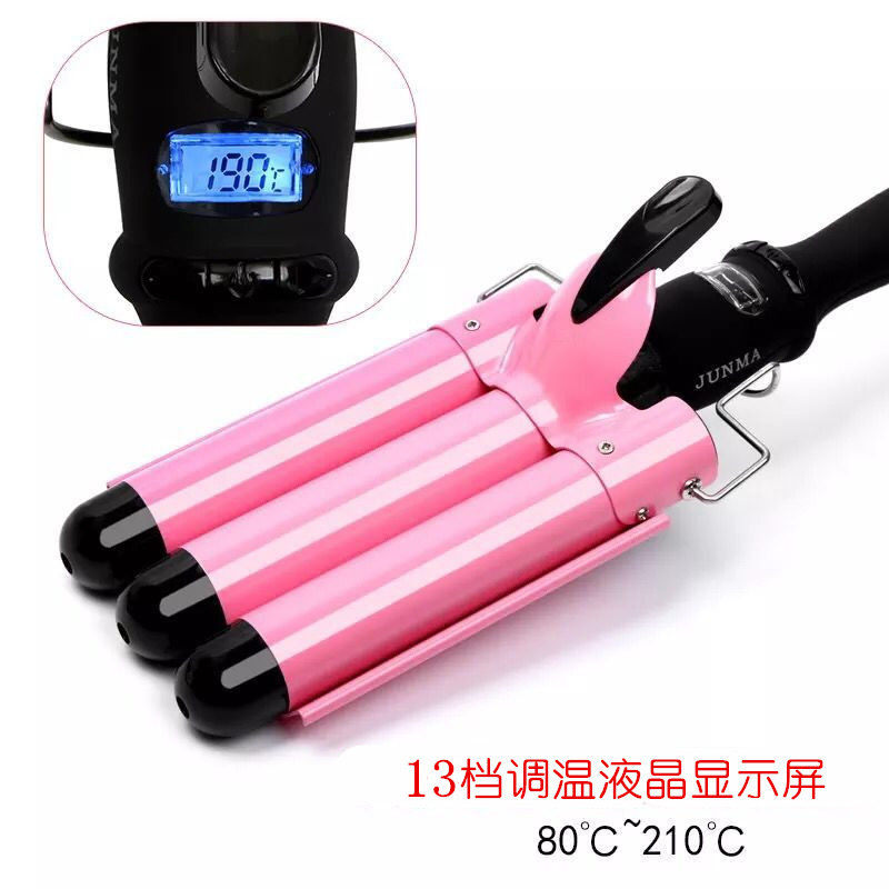 Horse curling stick three-cylinder Trojan horse roll artifact water ripple 22mm anti-scalding 28 Korean egg egg roll head curler