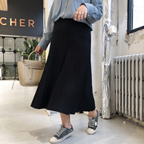 ALIN custom large size womens 2020 spring new fat mm covering meat knitted skirt women autumn and winter size Wild