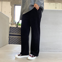 ALIN custom large size womens corduroy wide leg pants straight pants women Fat Girl big size mop pants high waist pants