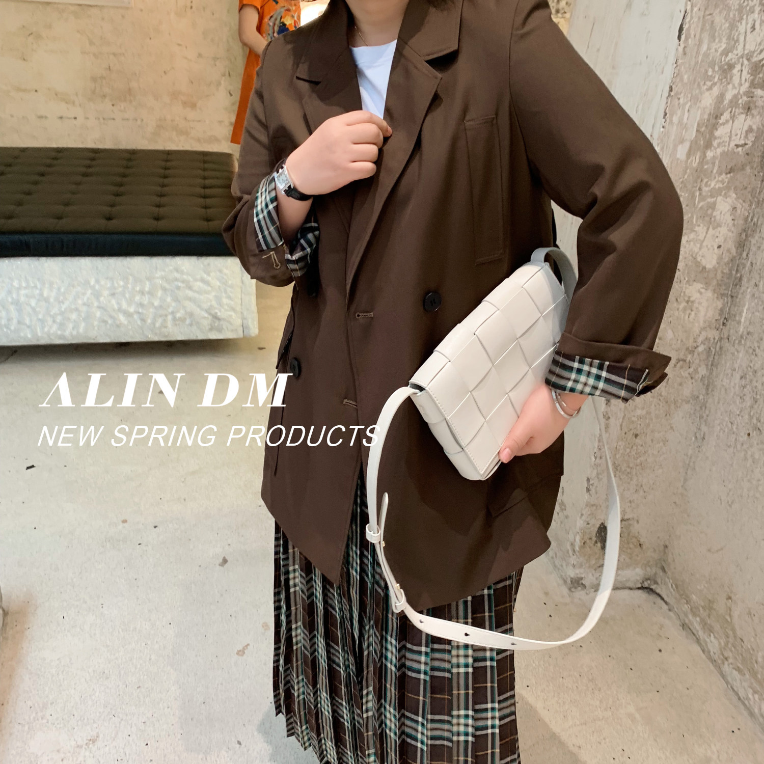ALIN custom large size fat mm suit jacket female 200 catties 2020 spring and autumn age reduction loose skirt suit