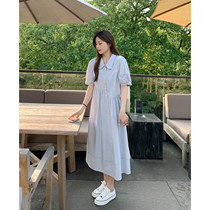 ALIN Customized Large Size Womens Clothing 2024 Summer Fat mm Temperament Waist Shirt Dress 200 Jin Belly Covering Slim Dress