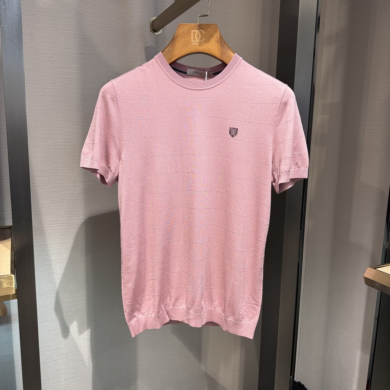 Deicae Men's Spring and Summer Round Neck Business Casual Short-Sleeved Knitted T-Shirt 181111004 Tag 1990Dt