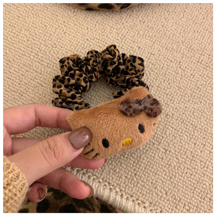 食颜派 豹纹Kitty大肠发圈【头绳发绳高级感发饰】【美式辣妹发圈】